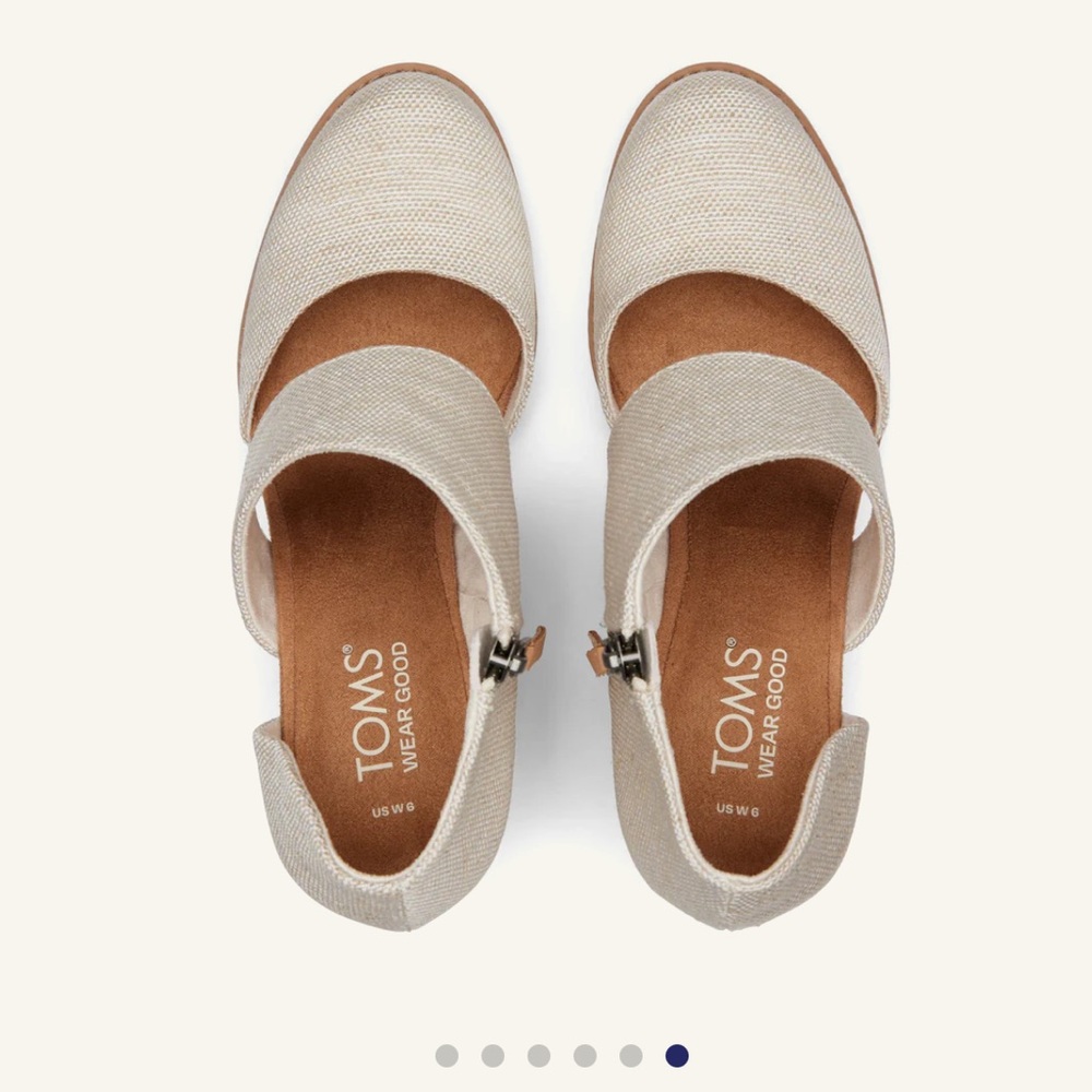 NWOT Toms Closed Toe Heels | Cream/ Natural | size 6.5 - Picture 5 of 5